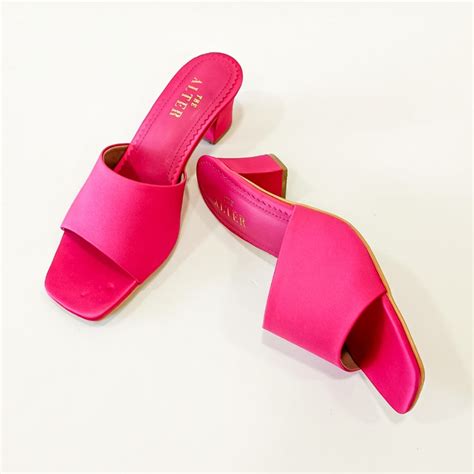 T Shaped Satin Block Heels – THE ALTER