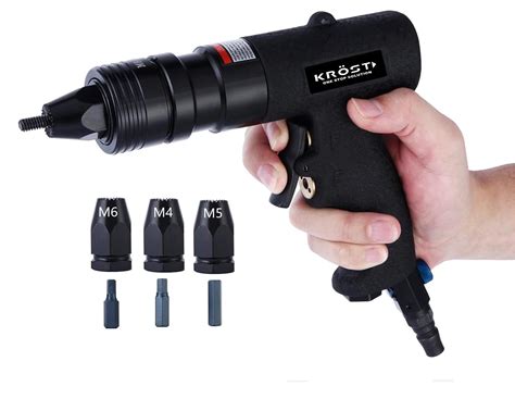 KROST Pneumatic Rivet Nut Gun, Air Rivet Nut Pull Setter Tool with 3 ...