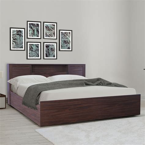 Buy Bolton King Bed with Hydraulic storage in Walnut Colour Online - 73 ...