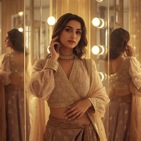 Emerald Crystal Symphony Saree with Infinite Reflection Corridors ...