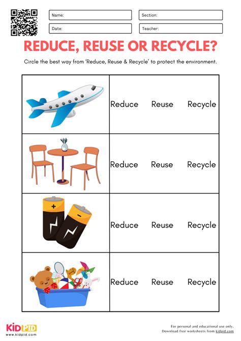 Reduce Reuse/Recycle Worksheet 的图像结果