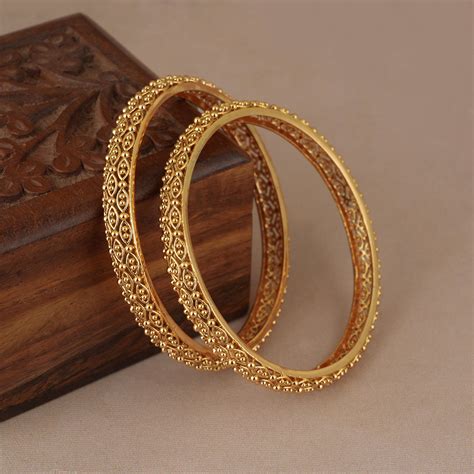 Cute sleek plain gold plated bangle set l COD Available - smarsjewelrys