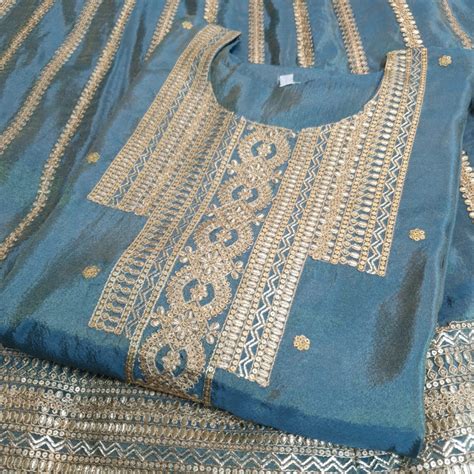 Set 42-3rd Dec - Gorgeous Blue Kurta - Classic Neck - Beautiful Floral ...