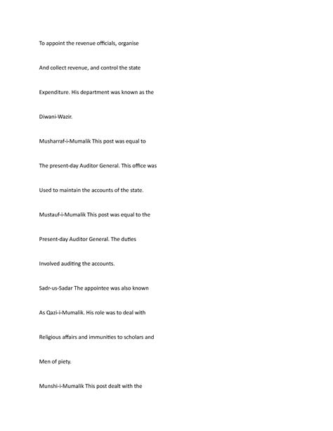 appoint the revenue officials, organise - His department was known as ...