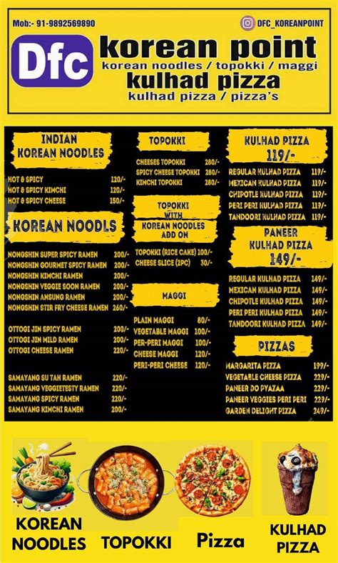 Menu at Dfc Korean point, Mumbai