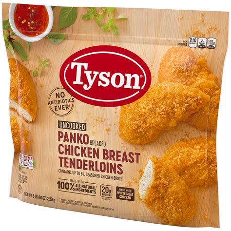 Tyson Uncooked Panko Breaded Chicken Breast Tenderloins, 4 lb (Frozen ...