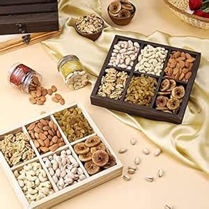 GreenFinity Dry Fruit Combo Wooden Gift Tray | Premium Dried Fruit ...