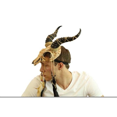 Buy Goat Ram Demon Horned Bone Animal Skull Costume Masquerade Ball ...