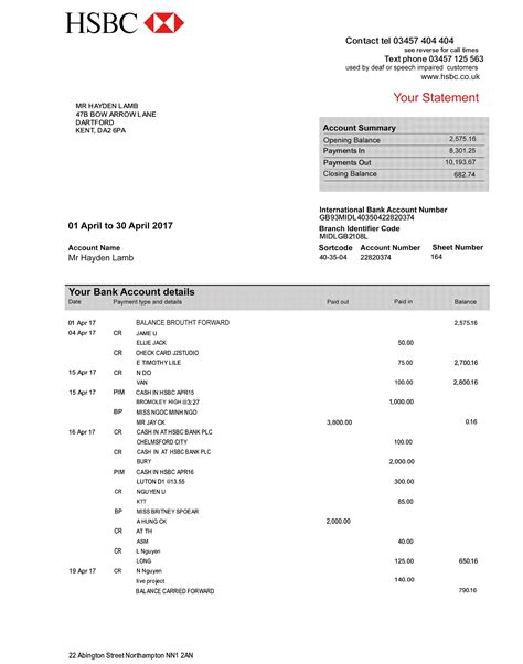 Editable Bank Statement Template - Document Template Pack