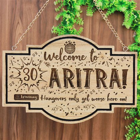 Custom Birthday Hanging Wood Sign| Birthday Plaque|Fun Birthday Gifts ...