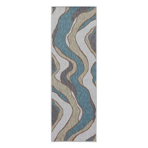 allen + roth with STAINMASTER Waves 2 X 6 (ft) Outdoor Area Rug R1195 ...