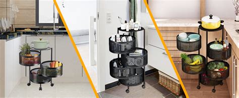 GLOBAL LOCAL Square Kitchen Trolley with Wheels Kitchen Organizer ...