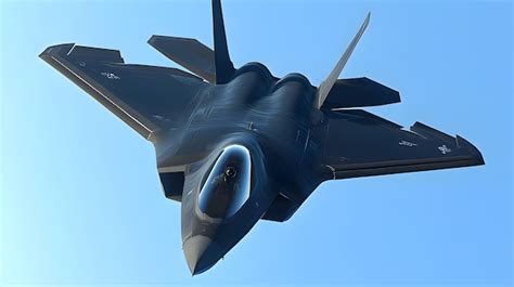 A fighter jet is flying in the sky with the words air on the bottom ...