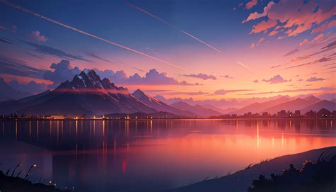 Anime Sunset HD AI 2023 Art Wallpaper, HD Artist 4K Wallpapers, Images ...