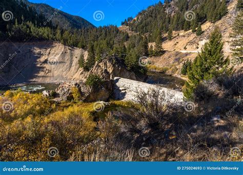 Sunbeam Dam Remains in Yankee Fork of the Jordan Creek in Idaho Stock ...