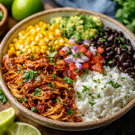BBQ Chicken Burrito Bowls - The recipe mingle