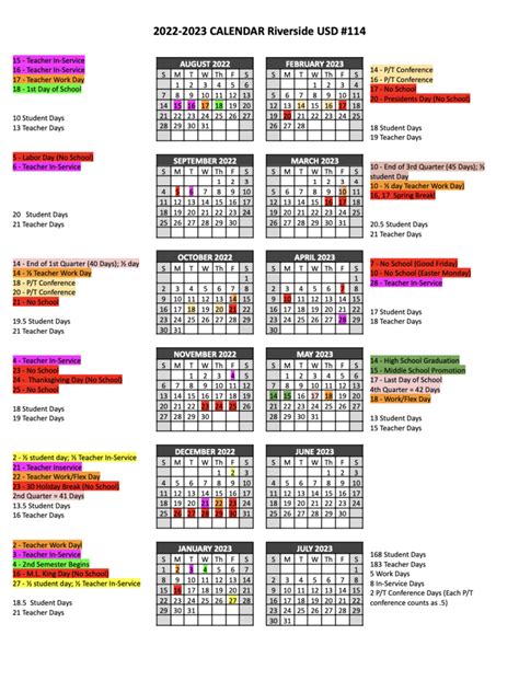 2022-2023 Calendar | Riverside USD 114
