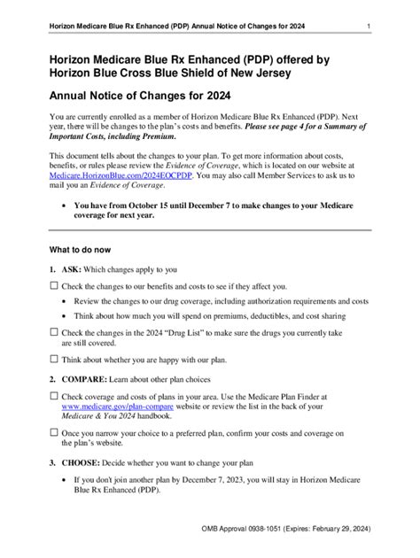 Fillable Online Horizon Medicare Blue Rx Enhanced (PDP) Annual Notice ...