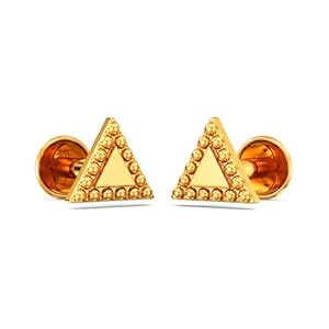 Joyalukkas 22k (916) Purity BIS Certified Trigon Gold Earring For Women ...