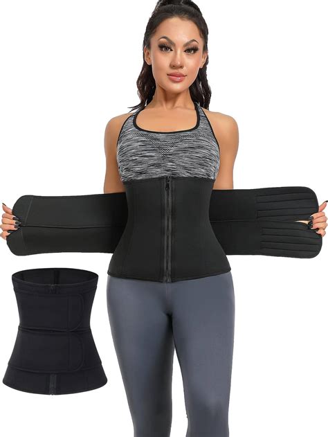 Sweat Waist Trainer Belt For Women, Sport Waistband With Zipper ...