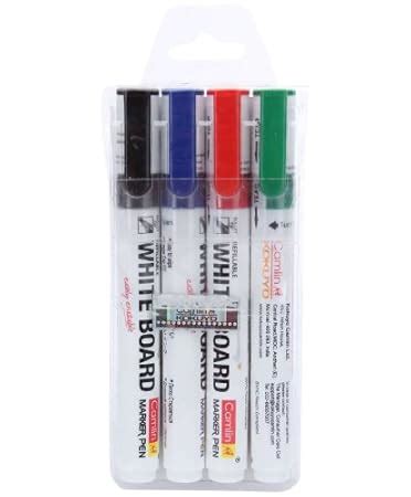 Camlin PB White Board Bold Marker - Pack of 4 Assorted Colors (Black ...