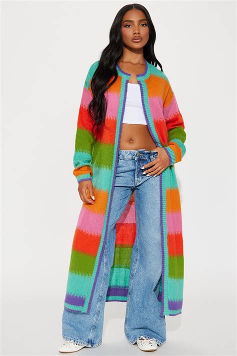 Poppy Striped Long Cardigan - Multi Color | Fashion Nova