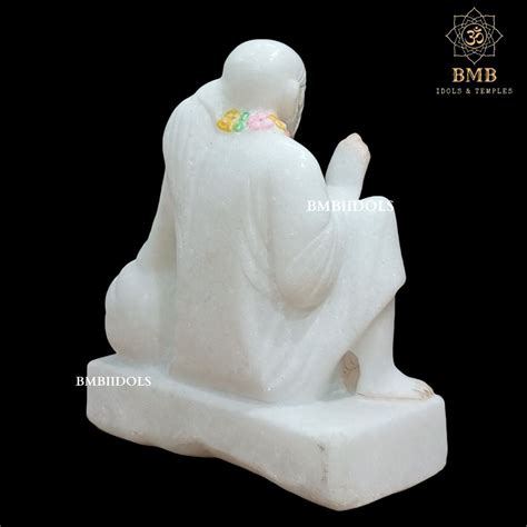 Marble Dwarka Mai Sai Baba Statue in White Makrana Marble – BMBIDOLS