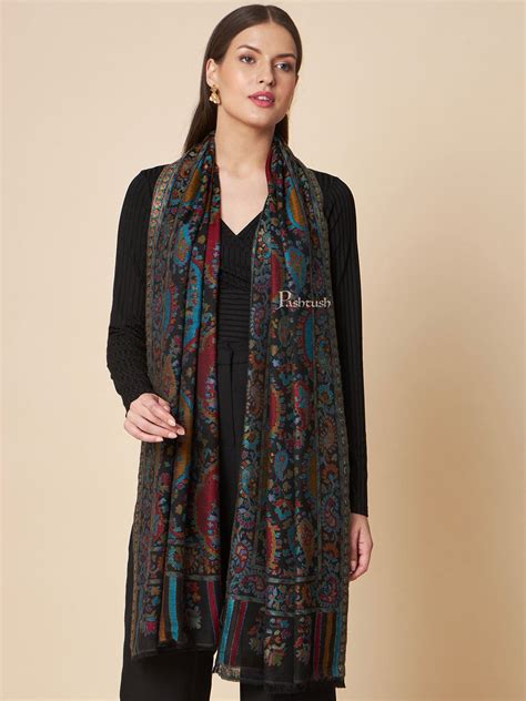 Pashtush Womens Extra Soft Bamboo Stole, Ethnic Woven Jaal Design, Mul ...