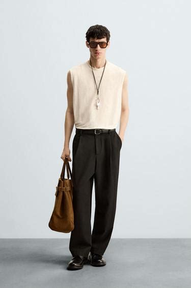 100% LINEN TANK T-SHIRT - Ecru | ZARA India