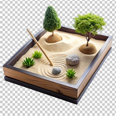 Miniature zen garden kit on transparent background | Premium AI ...