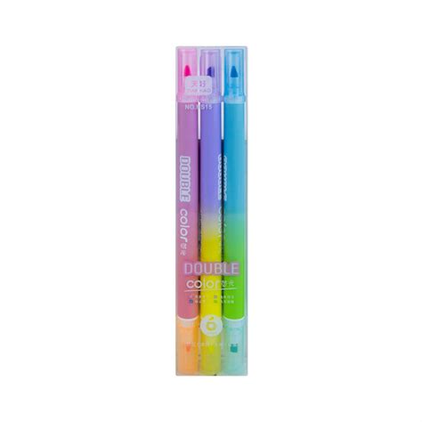 Double Color Highlighter - Set of 3 (Twin Tip) – PAPERQUIRKS STATIONERY