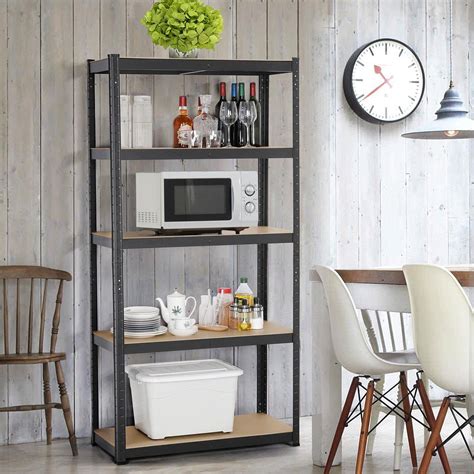 Yaheetech 5-Shelf Shelving Unit, Heavy Duty Storage Rack Adjustable ...