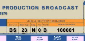 Image result for Chrysler Barracuda VIN Decoder