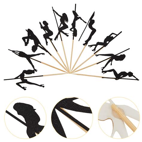 Buy Jetec 60 Piece Stripper Pole Cupcake Topper Picks Dancing Girl ...