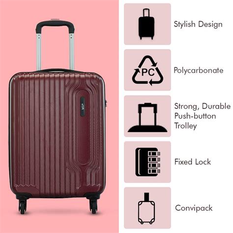 VIP Trace Polycarbonate Hardsided Luggage Small -55cm, Medium -65cm ...
