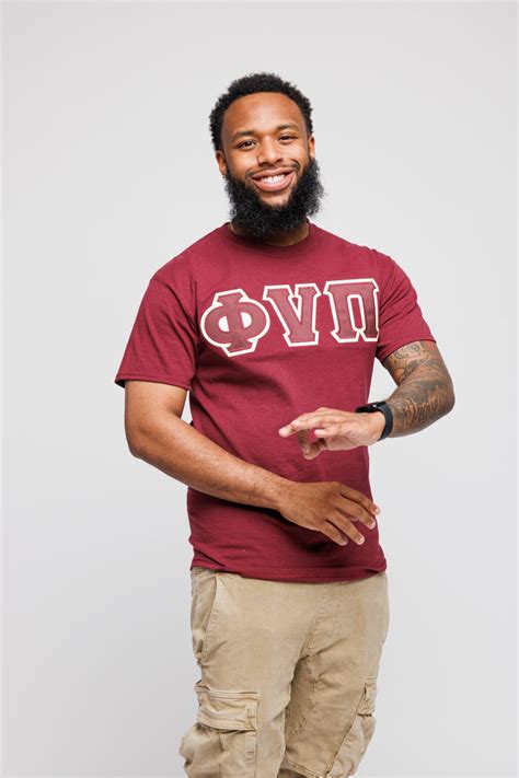 Old School Phi Nu Pi Lettered Krimson T-Shirt - The Divine Nine