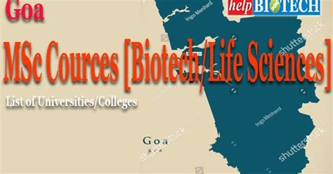 Goa MSc Biotech/Life Sciences | List of Universities/Colleges