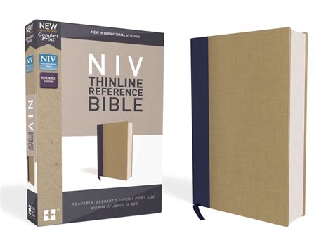 Holy Bible: New International Version, Blue/Tan, Thinline Reference ...