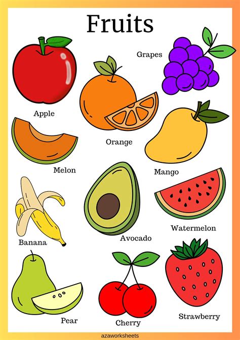 Fruits Chart For Kindergarten at James Urbina blog