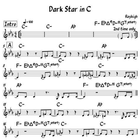 Dark Star in Eb Sheet Music | Rirhythm2u.