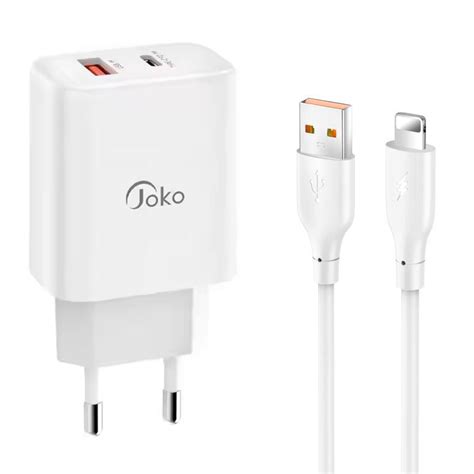 Kucni punjac KONFULON J87 30W, sa iPhone lightning kablom beli - Mob-Shop