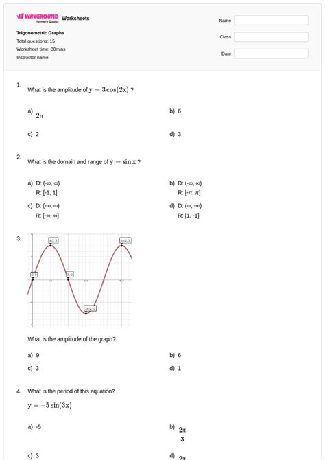 50+ Trigonometric Graphs worksheets for Class 11 on Wayground | Free ...