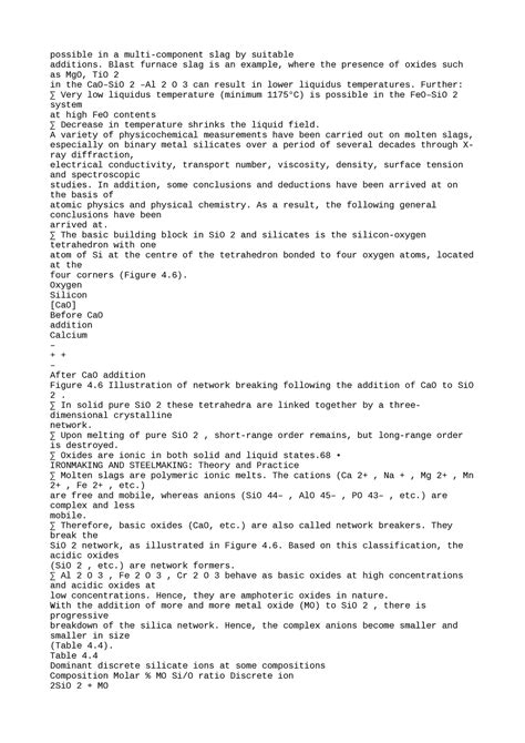 Matreial science notes - possible in a multi-component slag by suitable ...