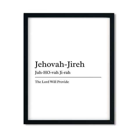 Jehovah Jireh Definition Print, Christian Printable, the Lord Will ...