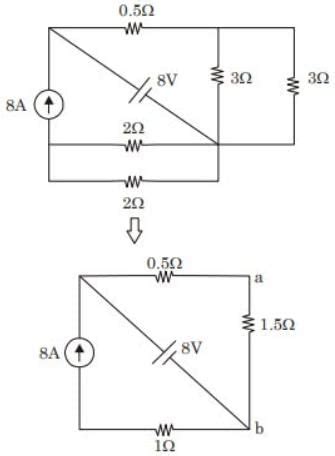 For the circuit shown in the figure,V1=8 V, DC andI1=8A, DC. The ...