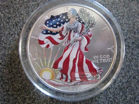 1999 Boxed Colorized American Eagle Silver Dollar Gift C274 - 81