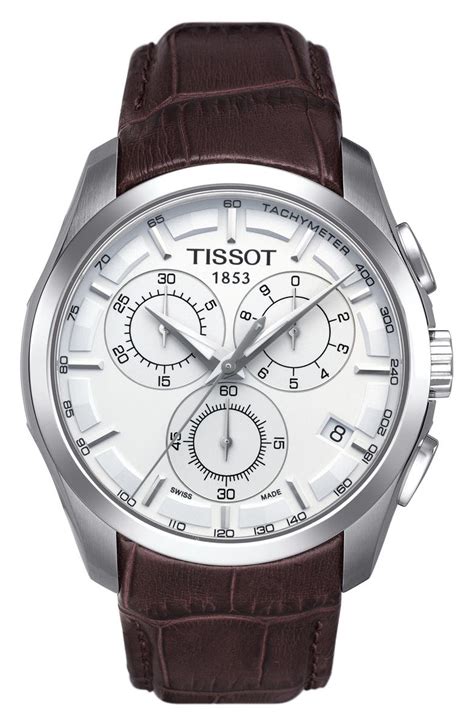 Tissot Couturier Chronograph Leather Strap Watch, 41mm | Nordstrom