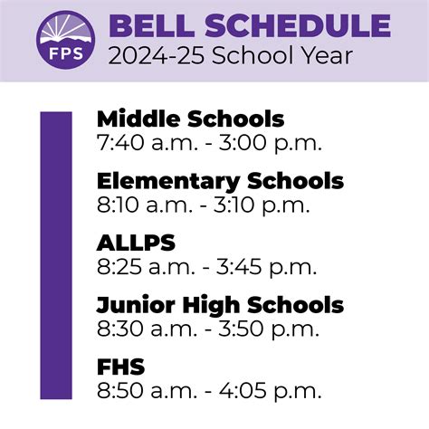 NEW FPS Bell Schedule 2024-25 | Fayetteville Public Schools