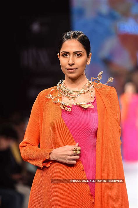 A model displays Pallavi Foley’s collection during the India ...