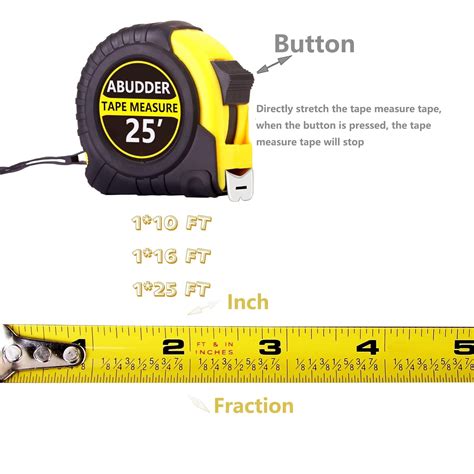 Tape Measure,3 Pack Bulk Measuring Tape Retractable With Fractions 1/8 ...